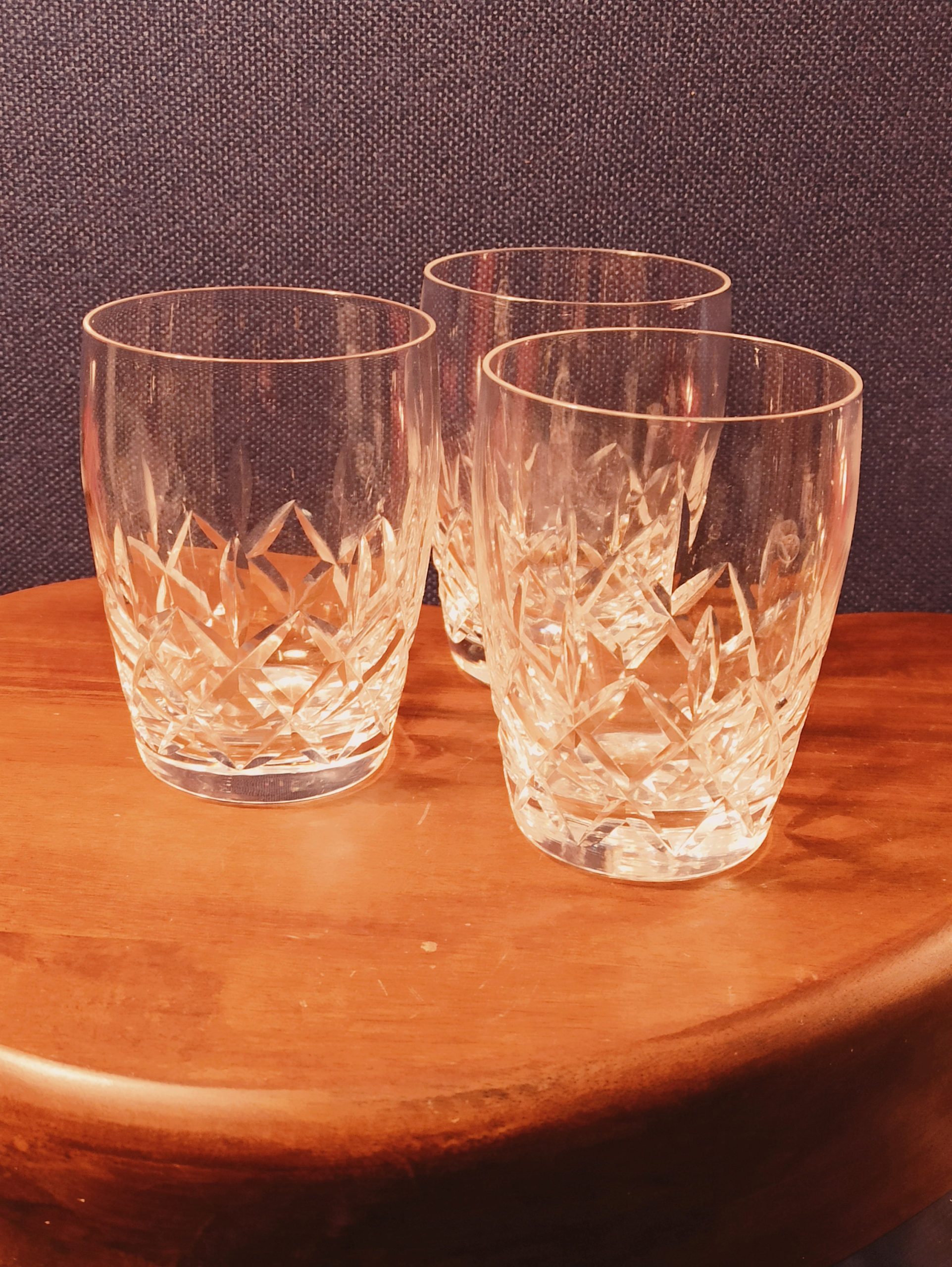 Three Vintage Crystal Whiskey Tumblers. Very Good Condition. - Image 8