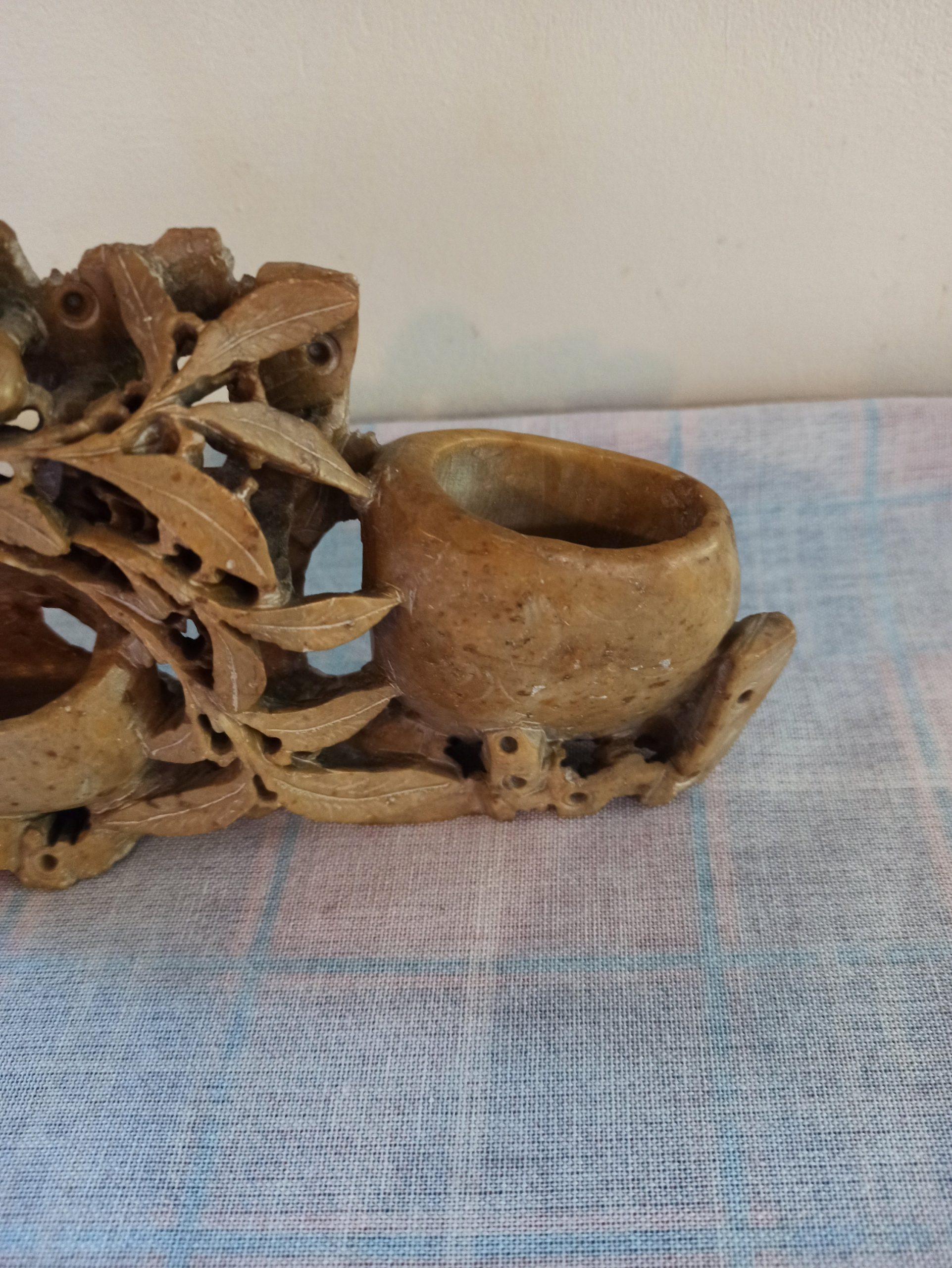 Carved Stone Decorative Mantle Posy Vase. Good Condition. - Image 2
