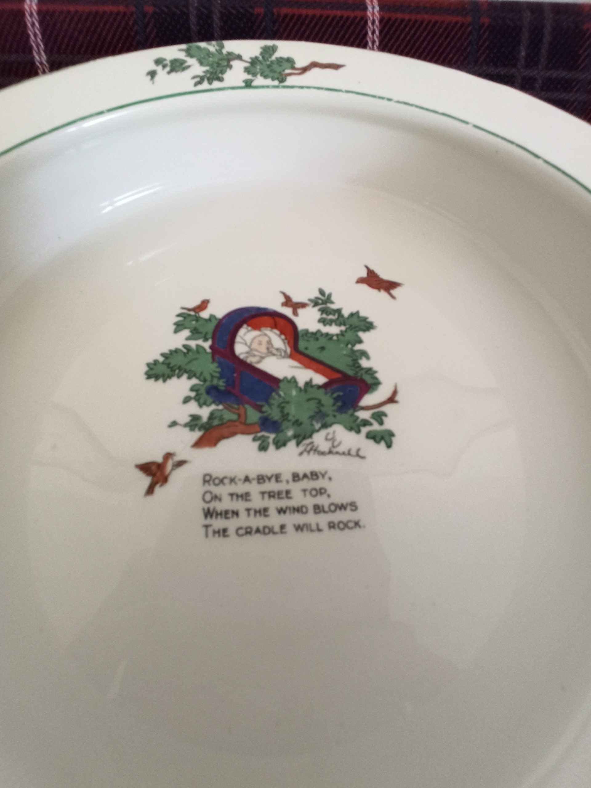 John Maddock & Sons, Rock A Bye Baby Feeding Bowl. 1880 - 1896. Very Good Condition. - Image 5