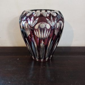 Vintage Stunning Purple Cut Crystal Vase. Nachtmann. Very Good To Excellent Condition.