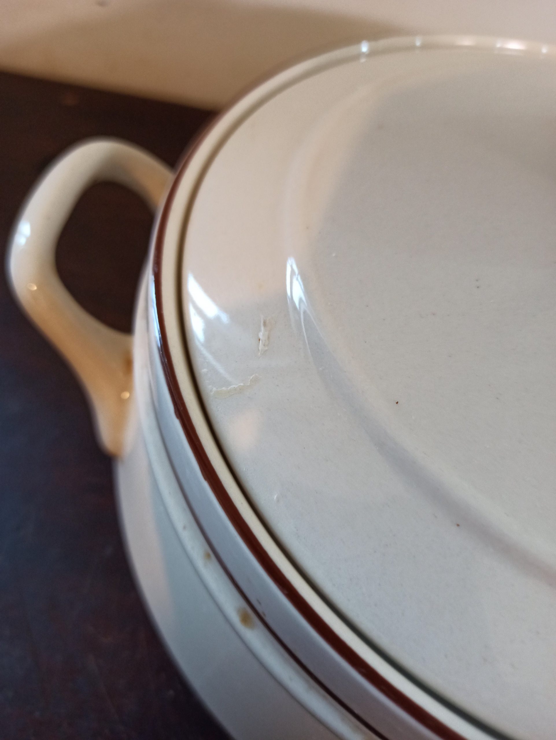 Vintage Lidded Vegetable Tureen. Made in Japan. 'Elegance' Collection. Bavarian Brown Pattern. - Image 5