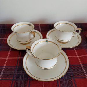 Art Deco Paragon Fine Bone China Teacups And Saucers. Very Good Condition.