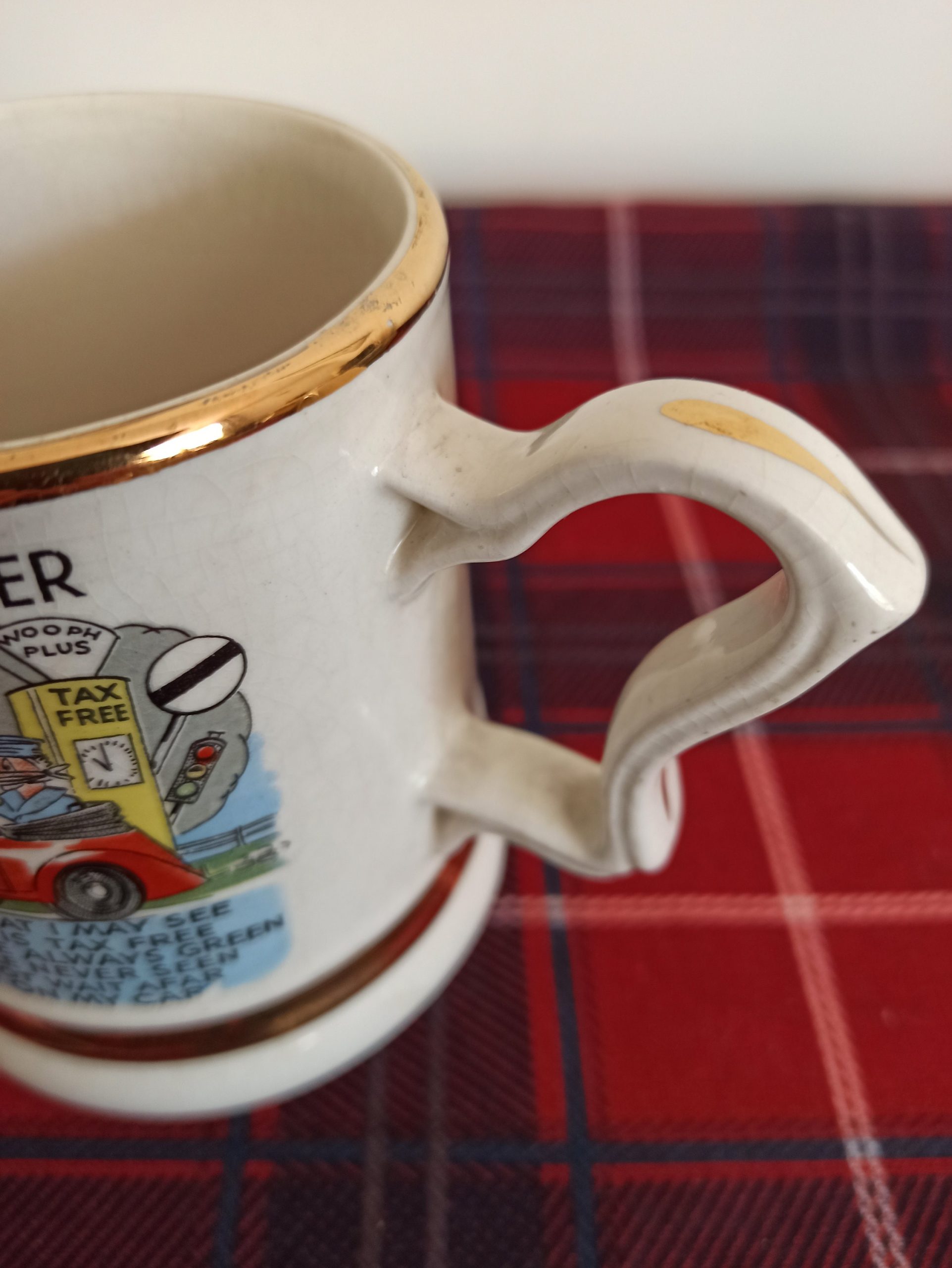 The Motorist's Prayer Mug By Prince William Potteries. 22 Carat Gold. Vintage. - Image 10