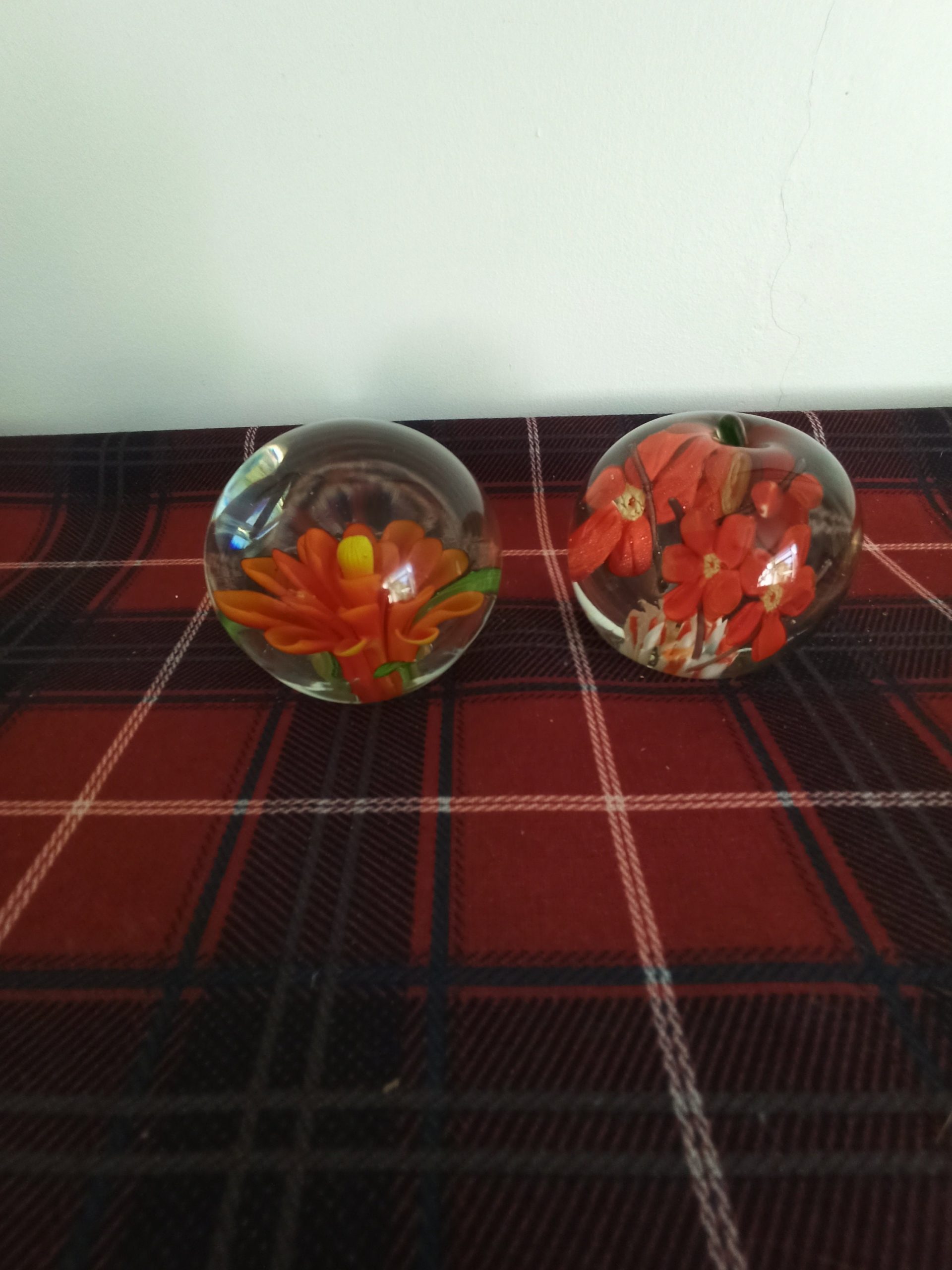 Pair of Orange Paperweights. Very Good Condition. - Image 2