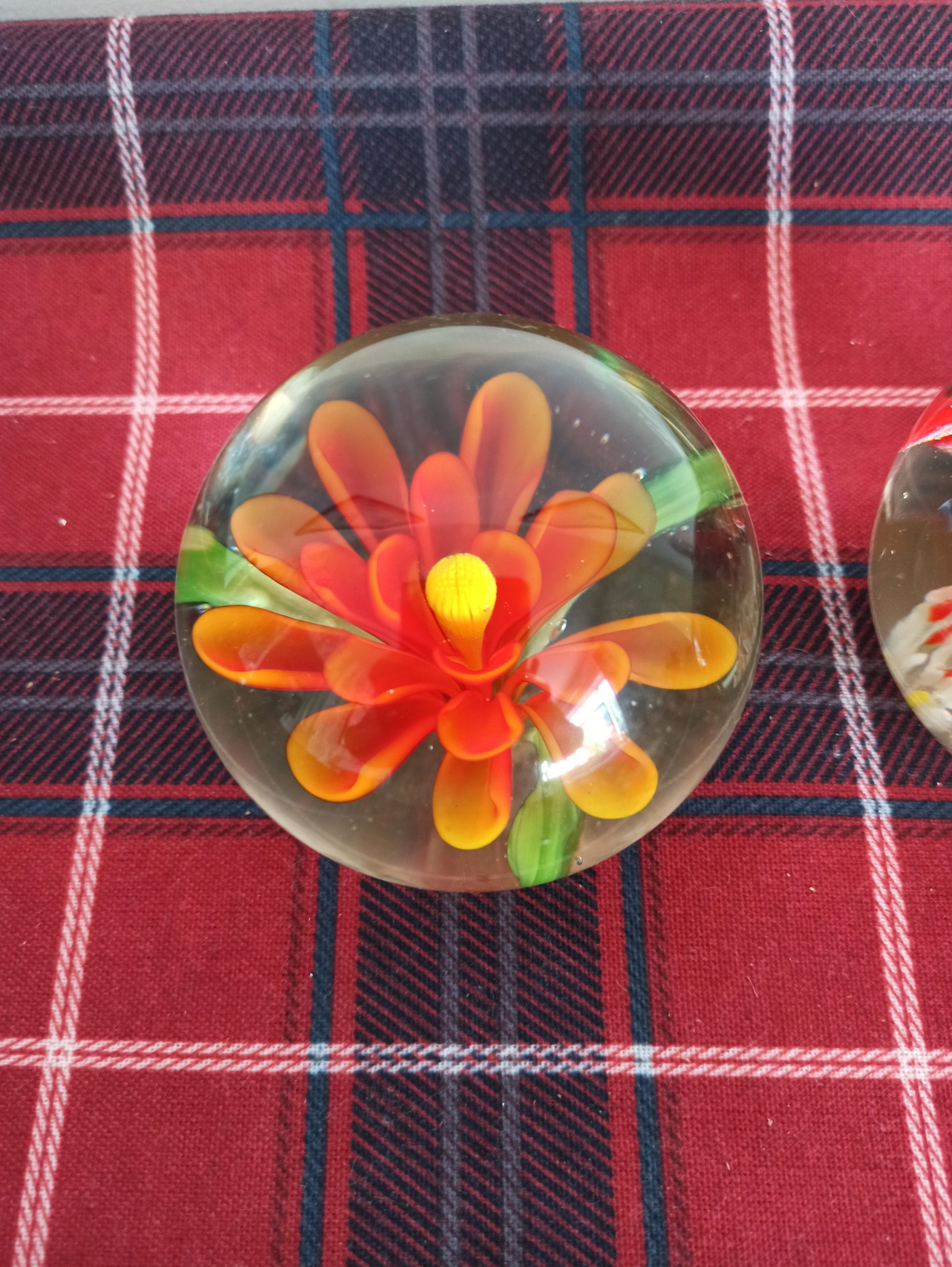 Pair of Orange Paperweights. Very Good Condition. - Image 3