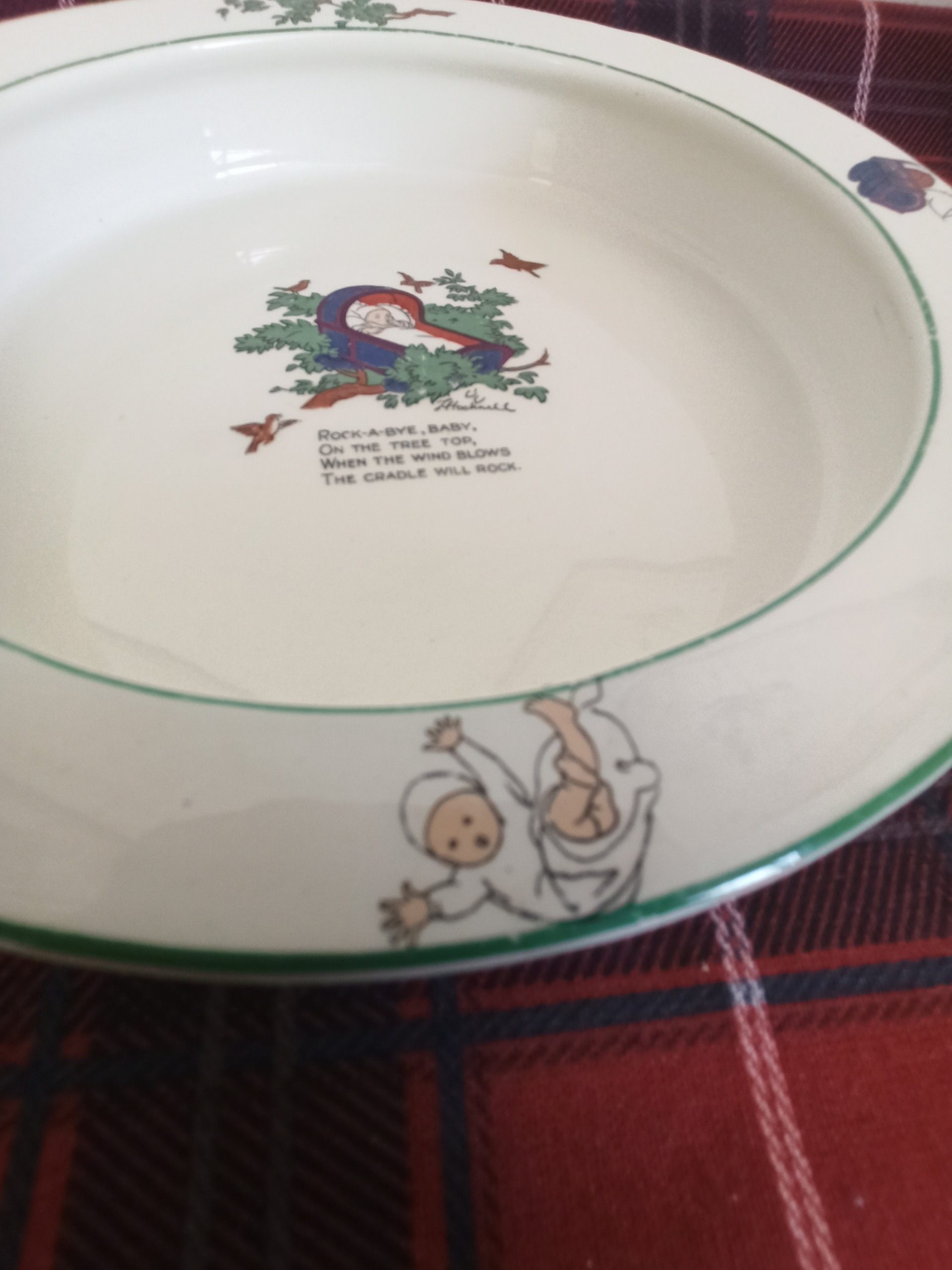 John Maddock & Sons, Rock A Bye Baby Feeding Bowl. 1880 - 1896. Very Good Condition. - Image 7