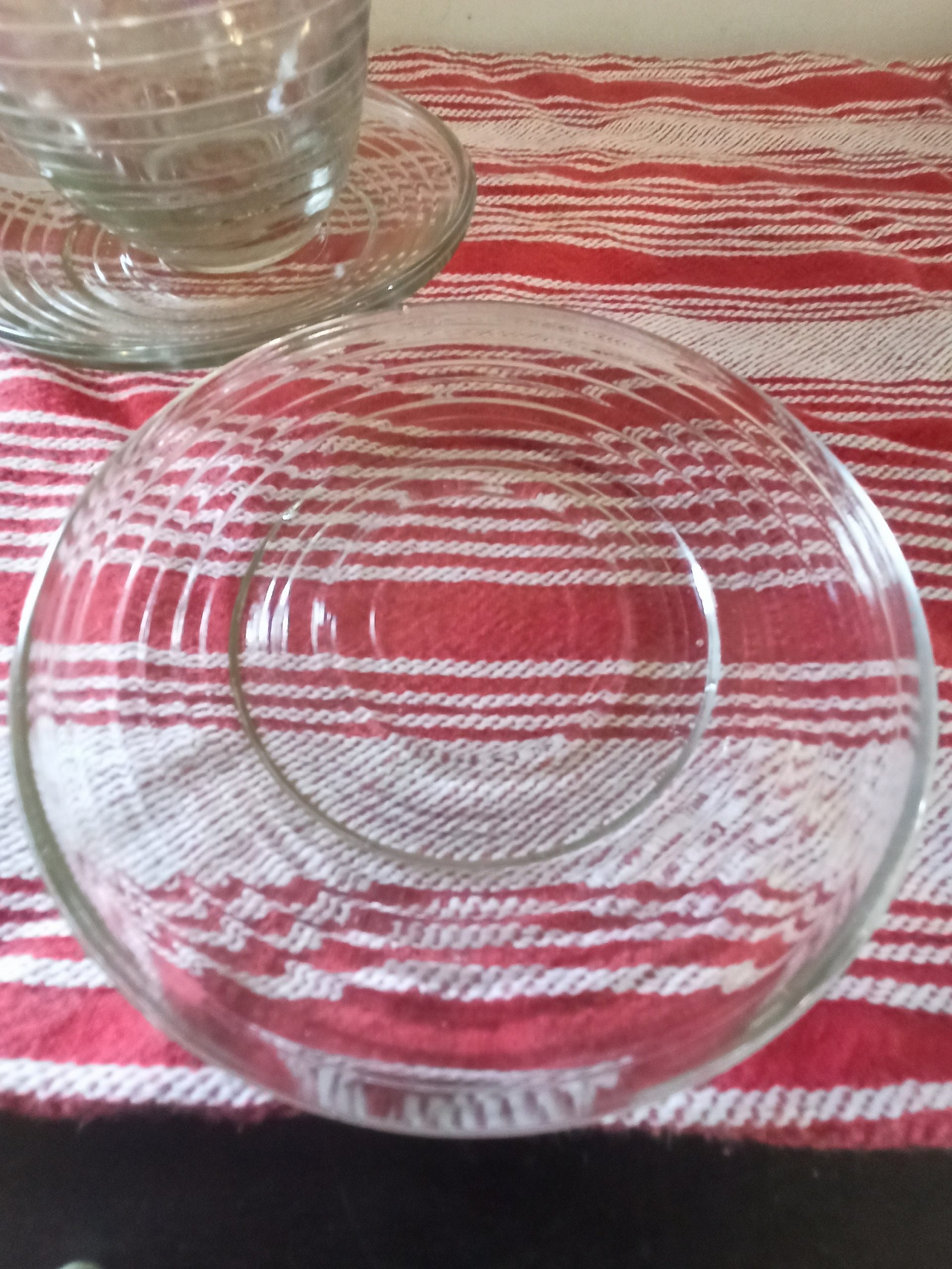 Pair Of Clear Glass Cups With Saucers. Very Good Condition. - Image 5