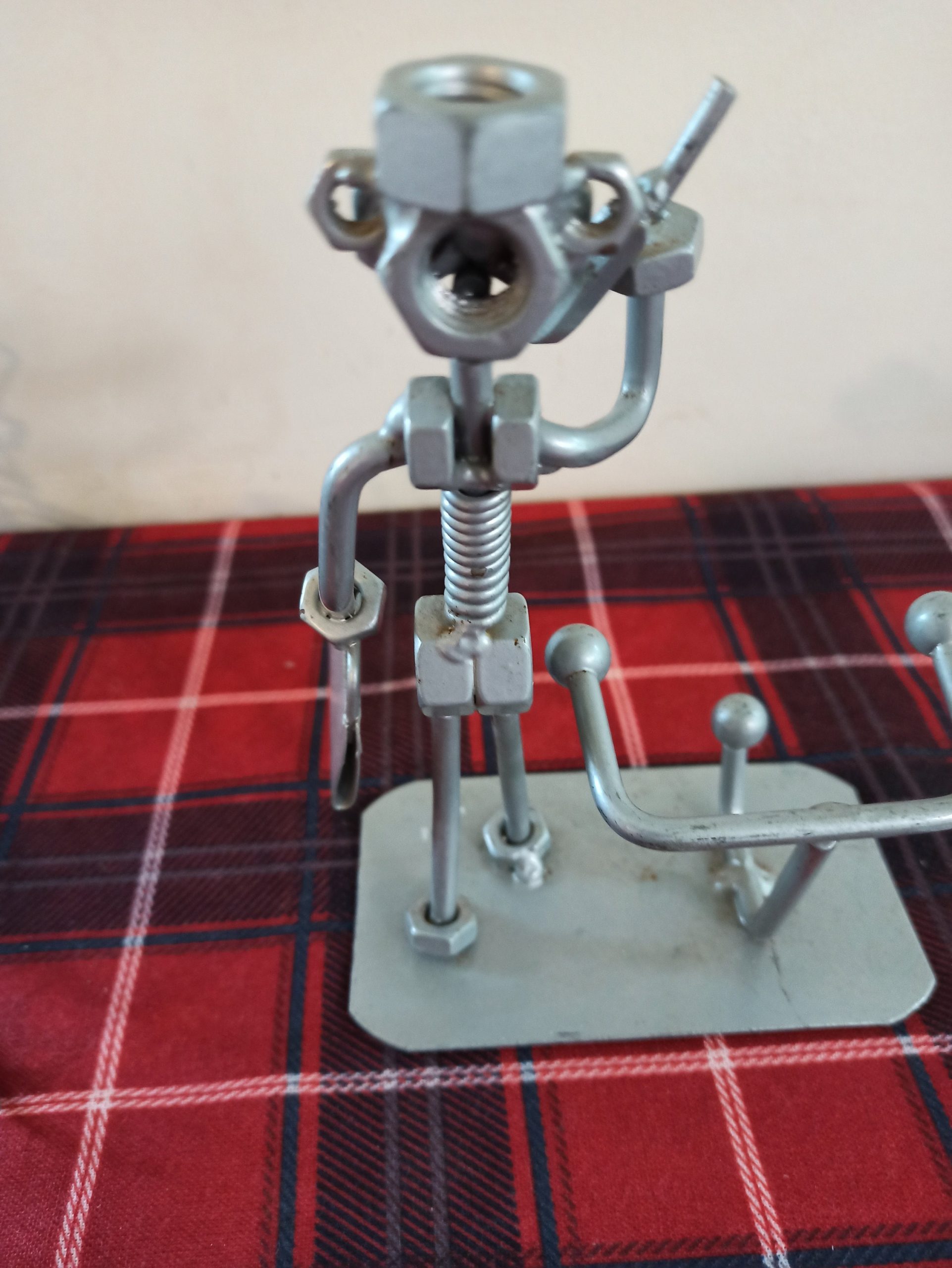 Vintage Wire Work. Man With Hat And Carrying A Briefcase And An Helicopter. Good Overall Condition. - Image 9