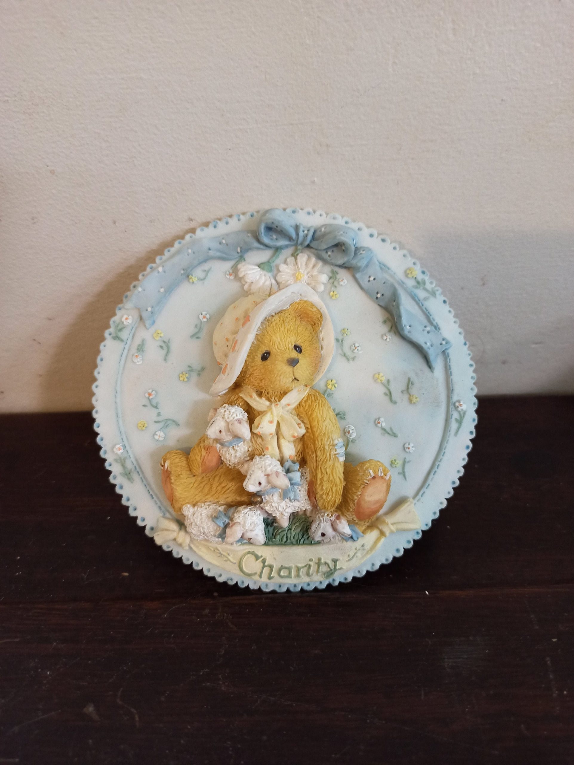 Cherished Teddy Wall Plaque "Charity". 1994. Excellent condition. Boxed.