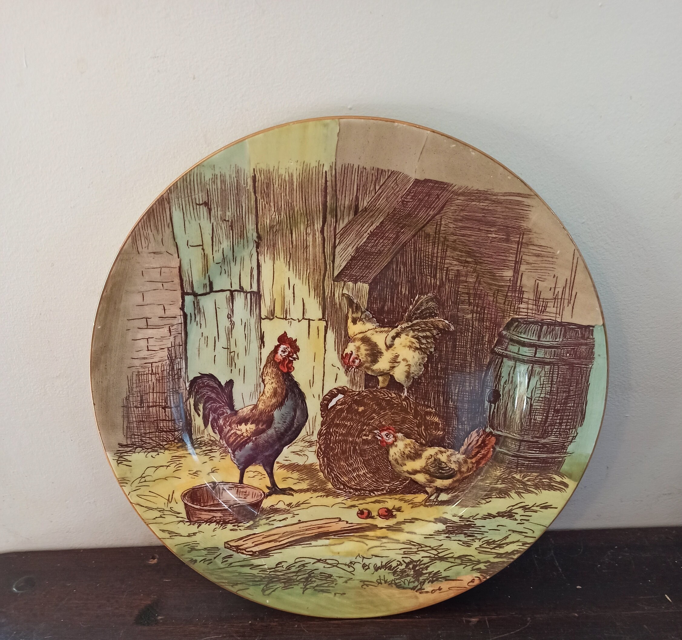 Vintage Chicken Decorative Cabinet Plate. Cauldon, England.