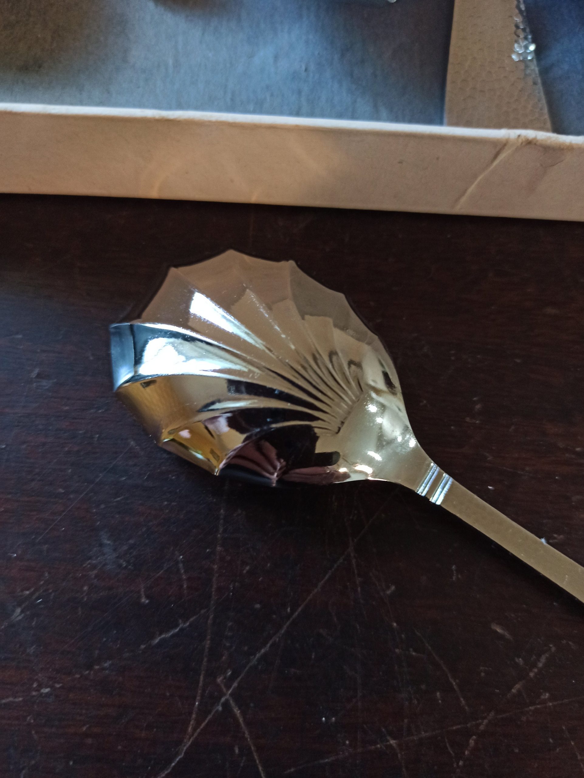 1950s Set of 6 Dessert Spoon And 1 Serving Spoon. Unused. Very Good condition. - Image 4