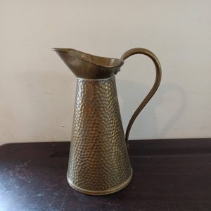 Joseph Sankey & Sons Hammered Effect Brass Water Pitcher / Jug. 1920s.