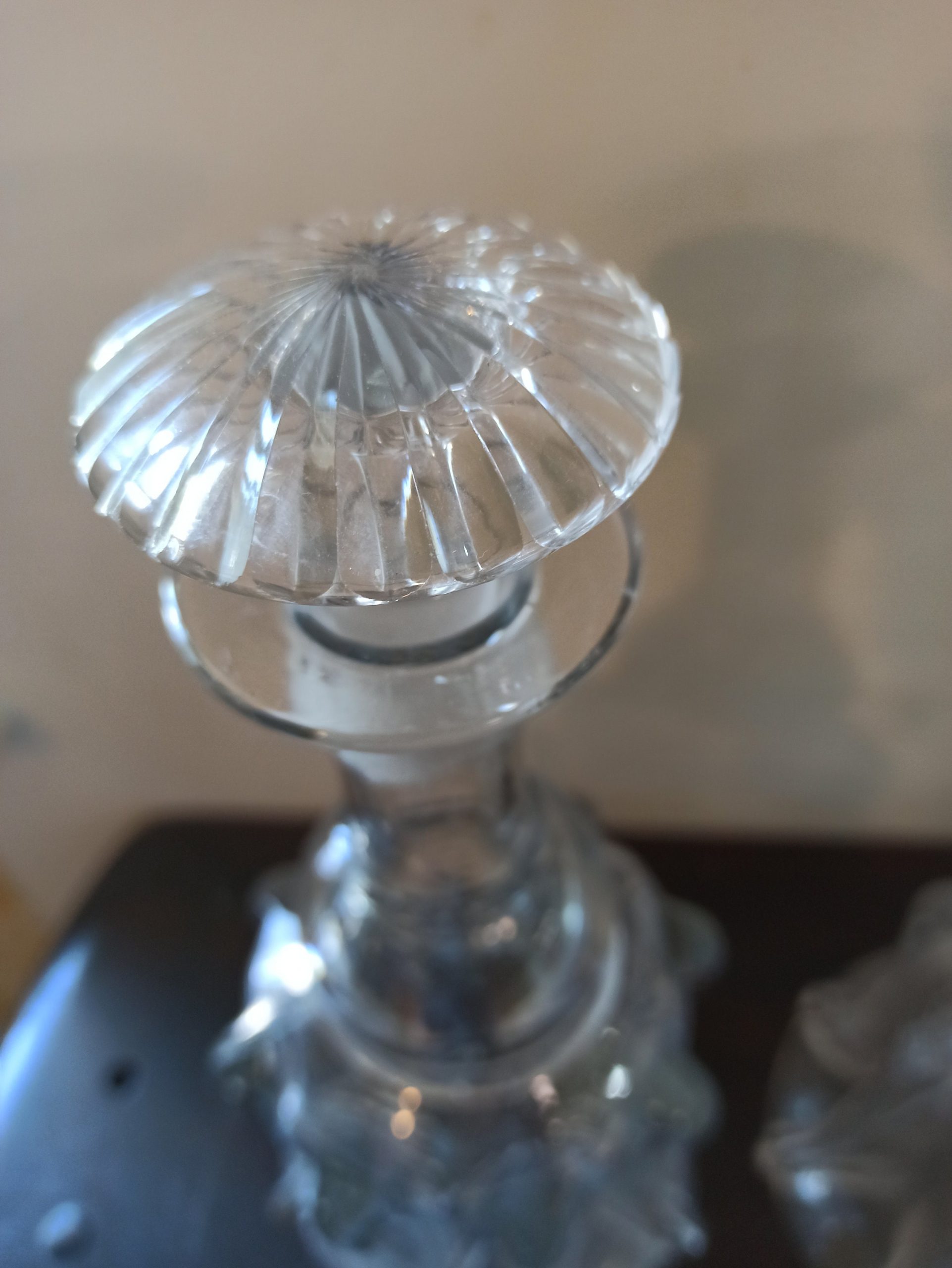 Set of 3 Victorian Glass Decanters. Circa 1852. Bell Shaped, Pillar Decanters. Different Sizes. - Image 2