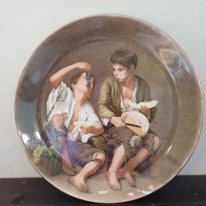Vintage Johnson Brothers, Lindrick Pottery,  'The Beggar Boys' Cabinet Plate.