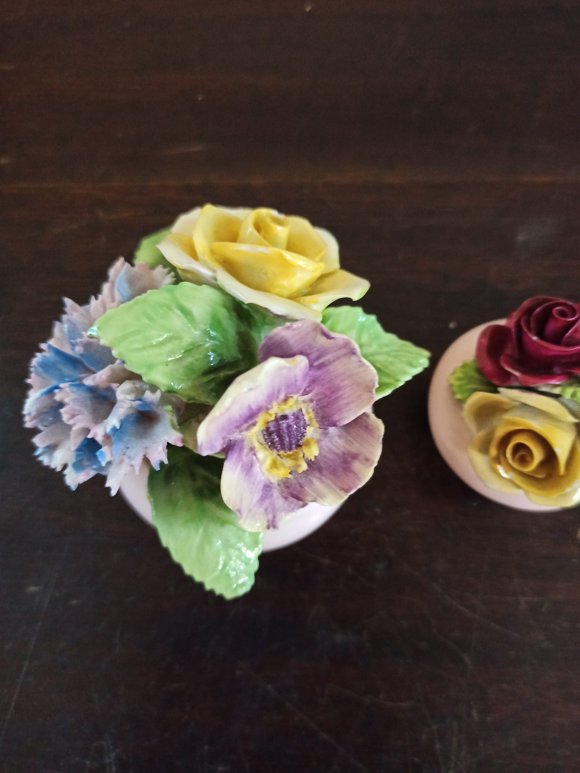 Two Small Pink Floral Bouquet Ornaments - Image 2