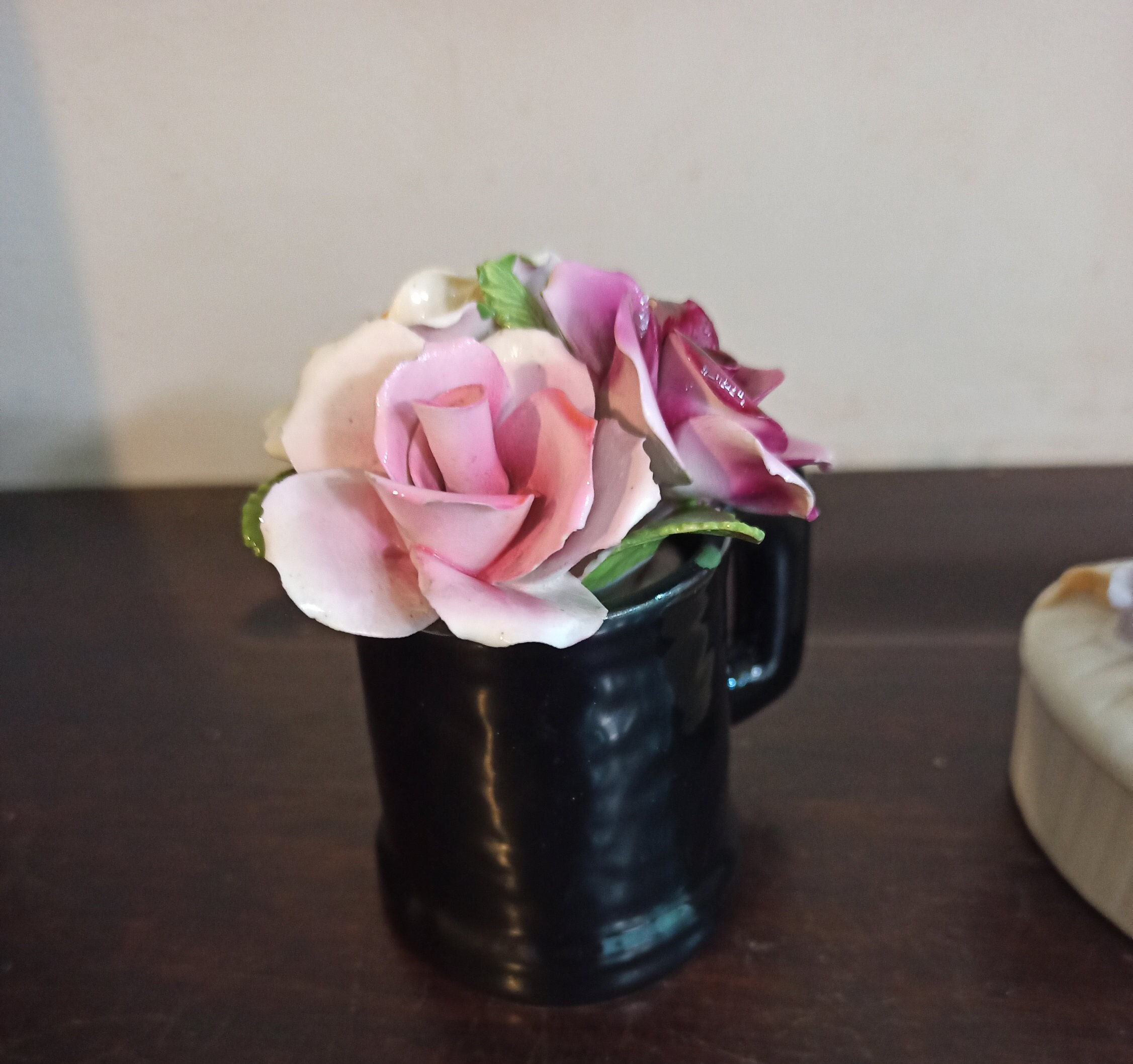 Novelty Ornamental Flower Tankard And Heart Shaped Trinket Box. Overall, Good Condition. - Image 2