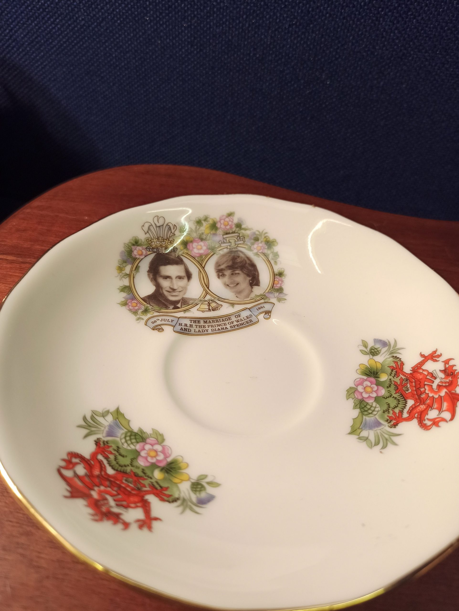 Charles and Diana Wedding Celebration Trio. Cup, Saucer and Plate. Queen Anne Ware. Bone China. 1981. Very Good Condition. - Image 4