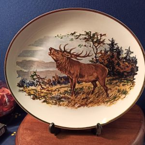 Vintage Oval Decorative Deer Plate.