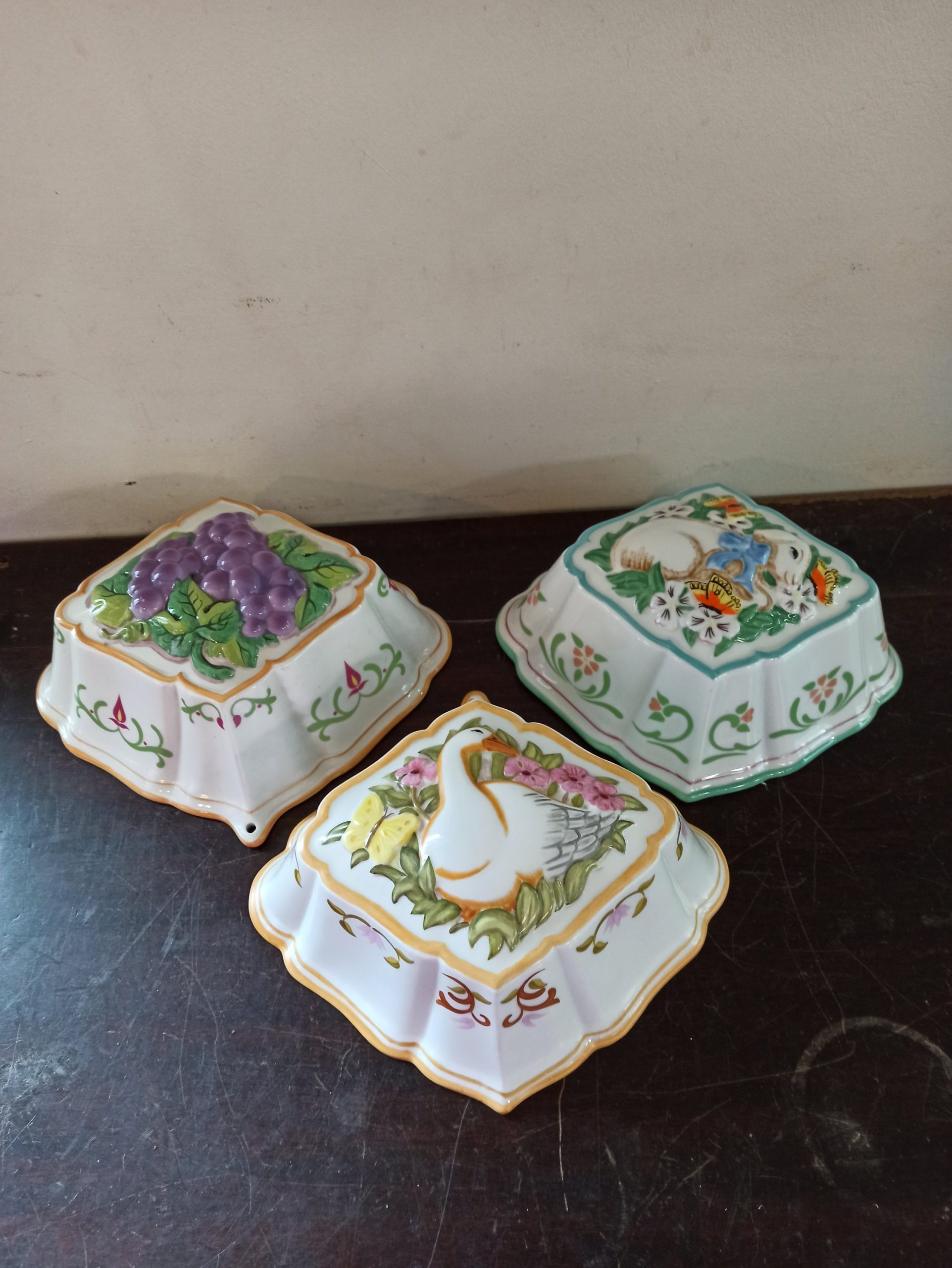 Set of 3 Vintage Jelly Moulds. The Franklin Mint. Le Cordon Bleu. Excellent Condition. - Image 3