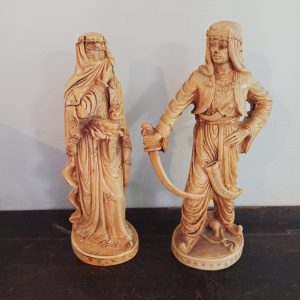 A Pair of Resin Historical Middle Eastern Character Figurines.