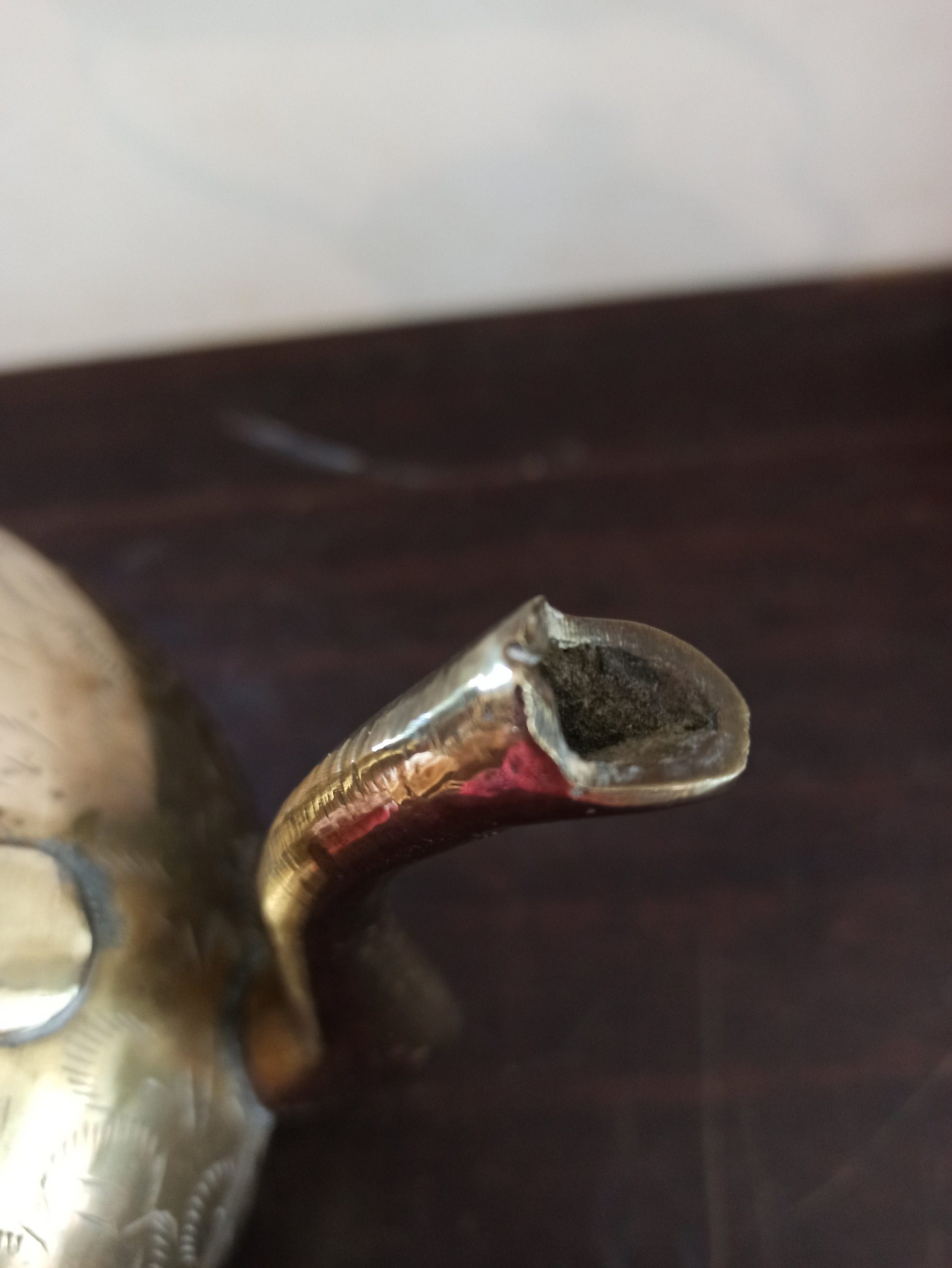 Brass Kettle With Wooden Handle. Very Decorative. Made In India. Very Good Condition. - Image 7