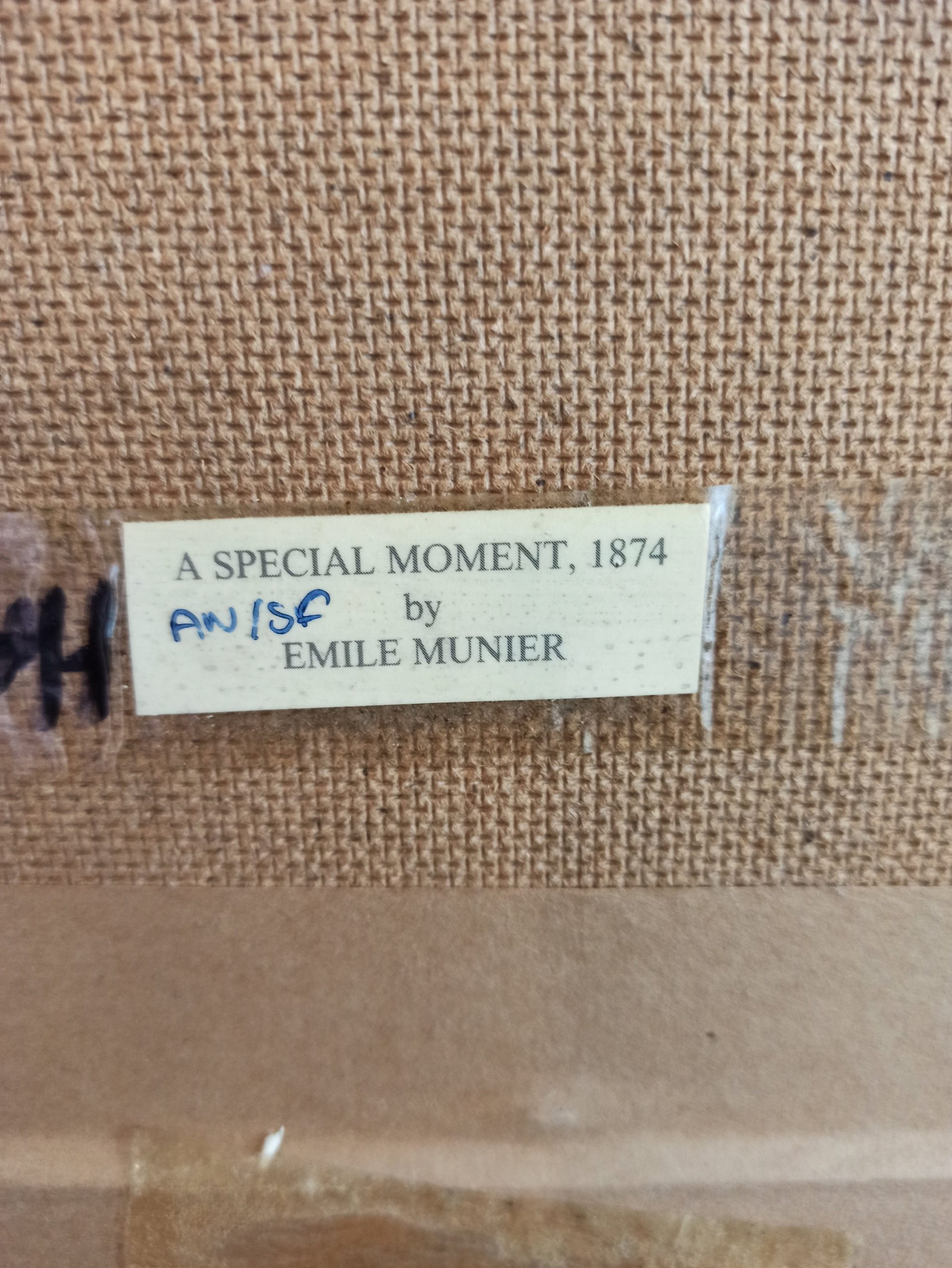 A Vintage Framed Print of the Artwork of Emile Munier in 1874. 'A Special Moment'. Very Large. Very Good To Excellent Condition. - Image 8