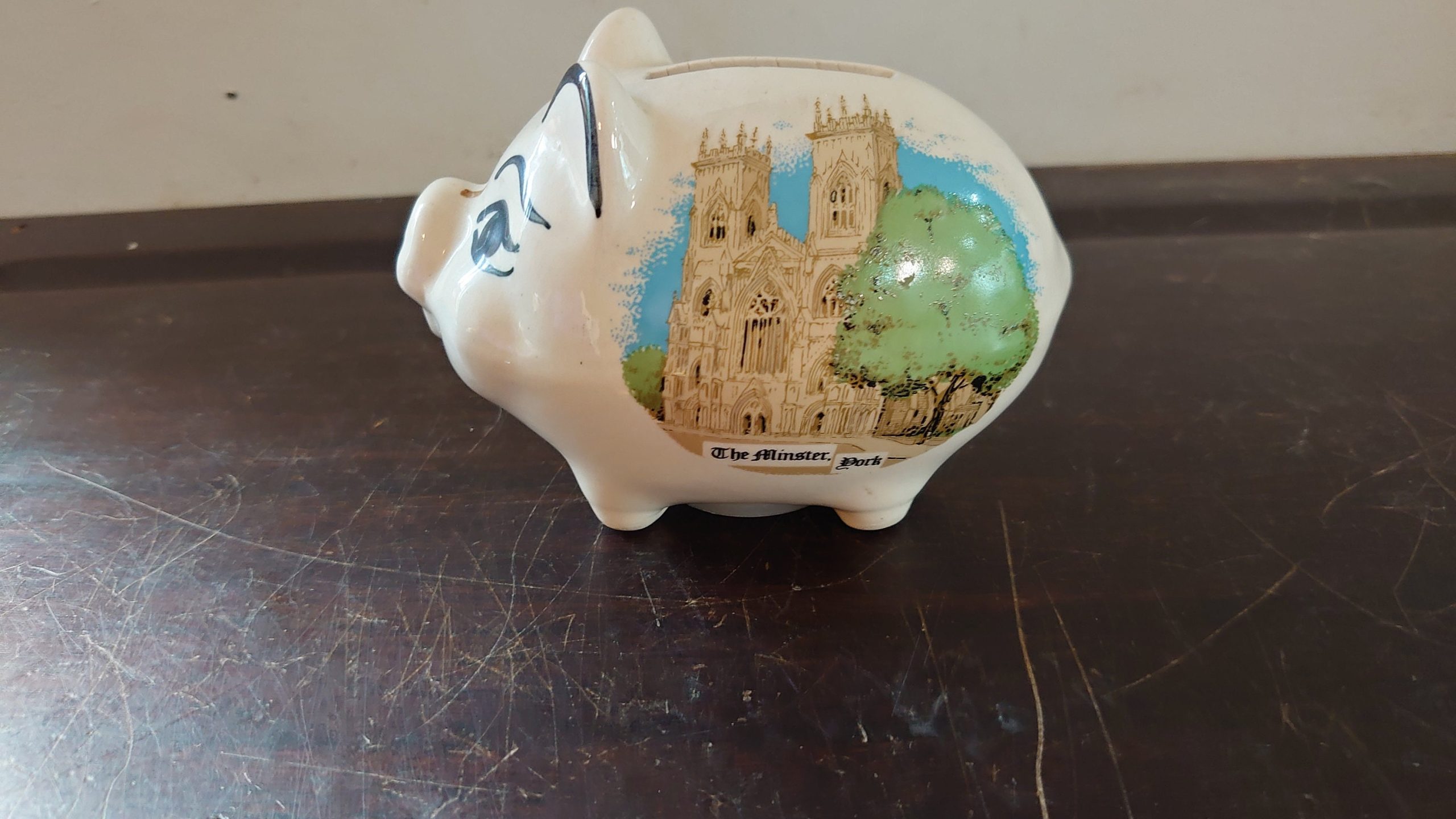 Vintage White Yorkminster Piggy Bank - Yorkshire, UK - Excellent Condition - Image 3