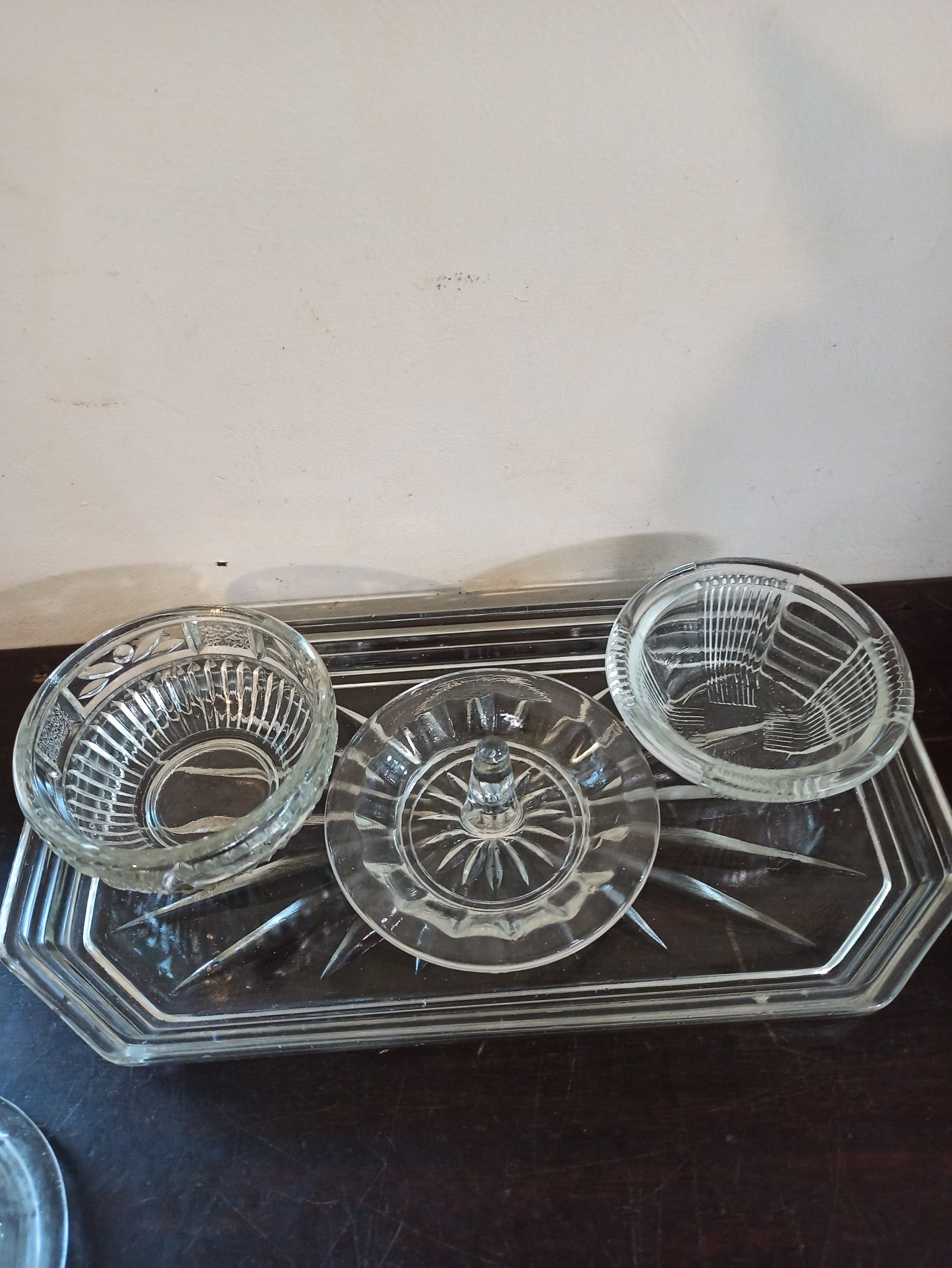 Dressing Table Vanity Set. 2 x Powder Jars And 1 x Ring Holder. Good Condition. - Image 6