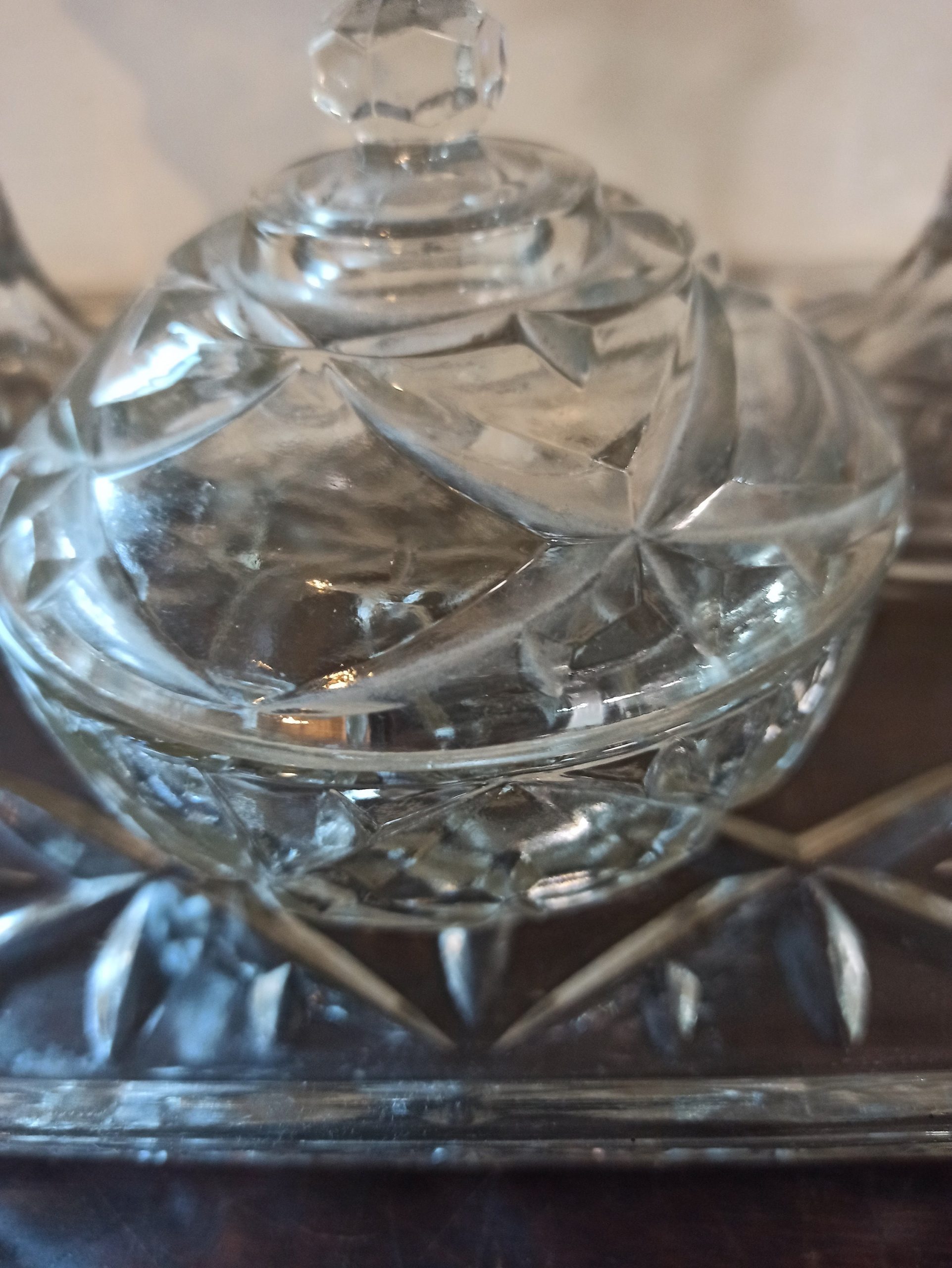 Vintage Glass Dressing Table Vanity Set. 4 Piece. Very Good condition. - Image 5