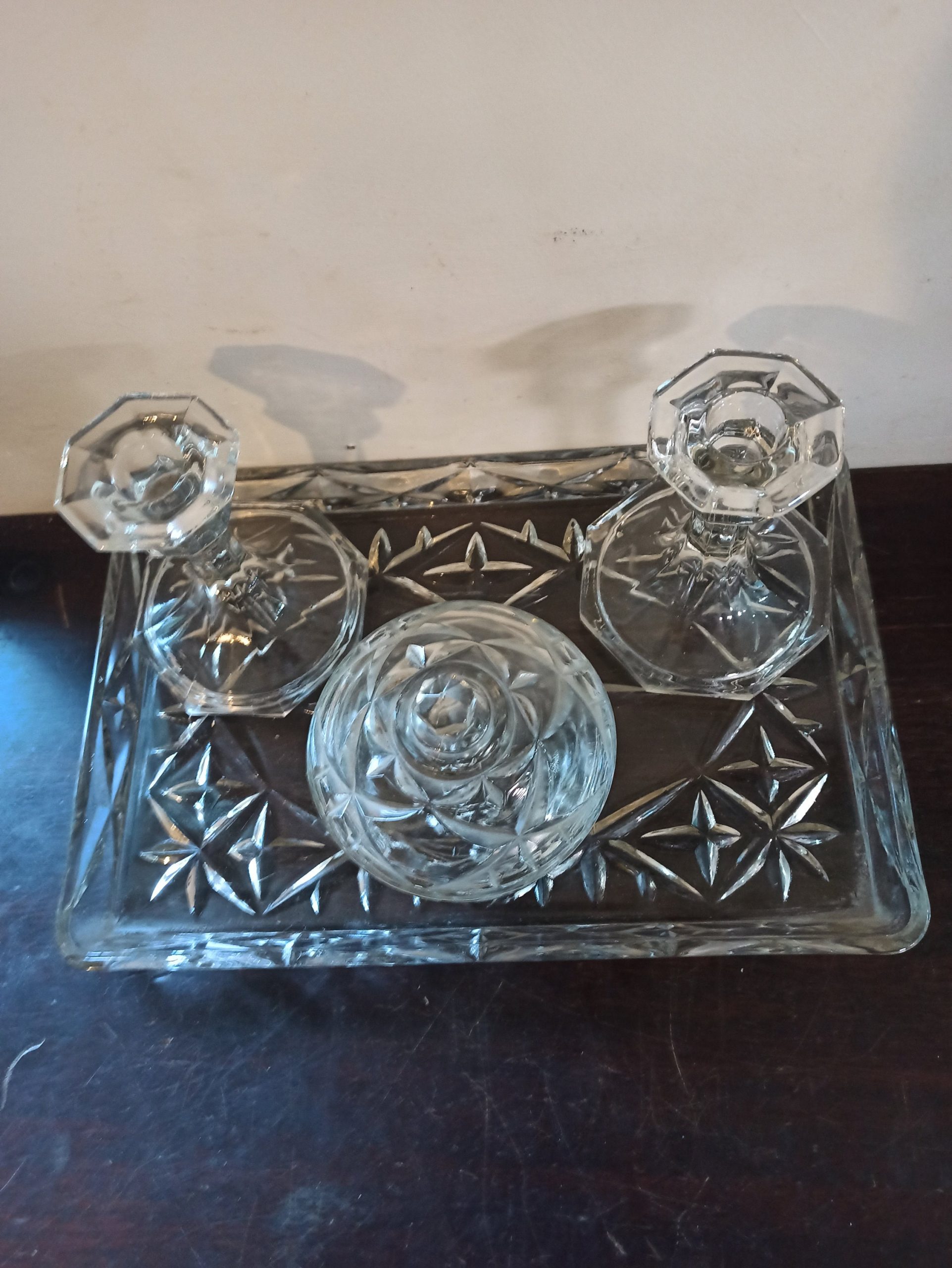 Vintage Glass Dressing Table Vanity Set. 4 Piece. Very Good condition. - Image 3