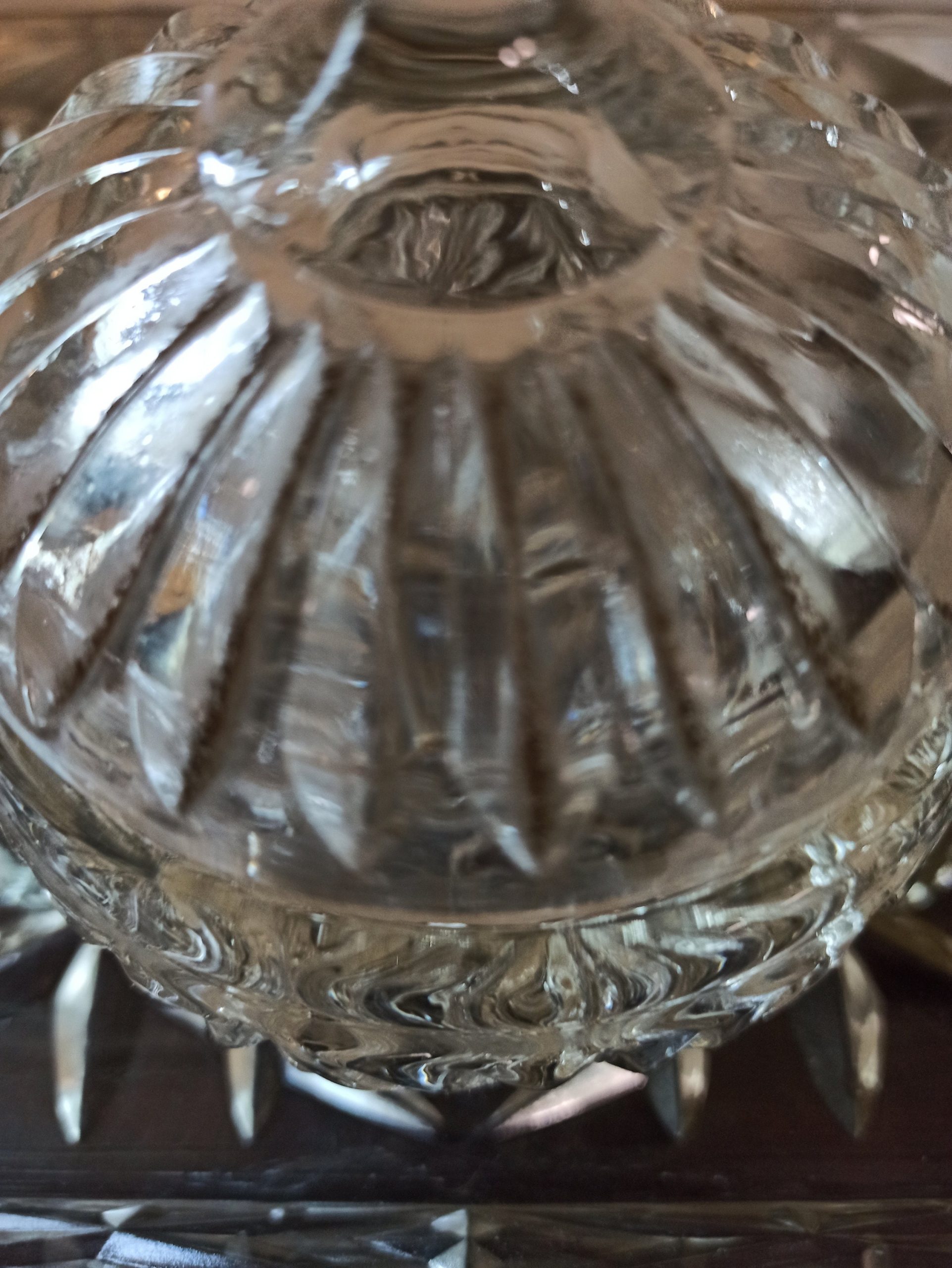 Vintage 4 Piece Glass Vanity Set. Very Good Condition. 2 x Small Candlesticks, 1 x Powder Jar x 1 x Tray. - Image 7