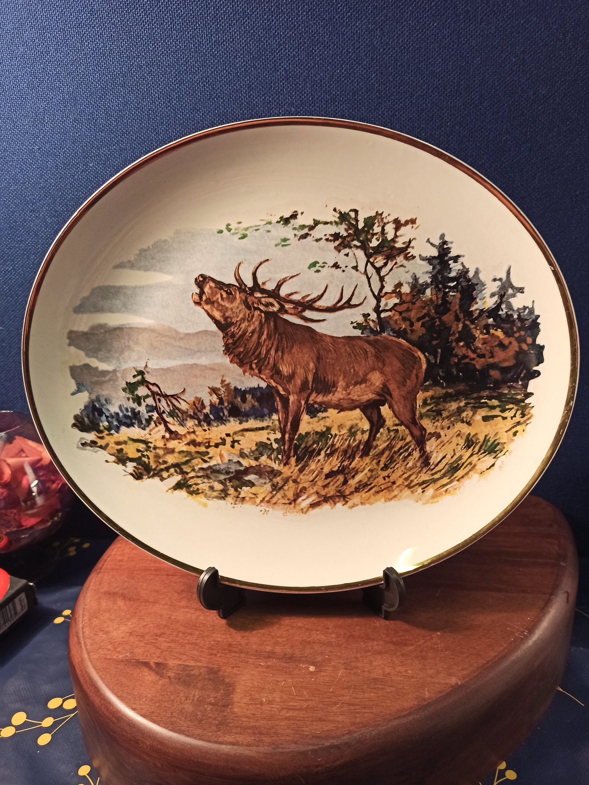 Vintage Oval Decorative Deer Plate. - Image 2