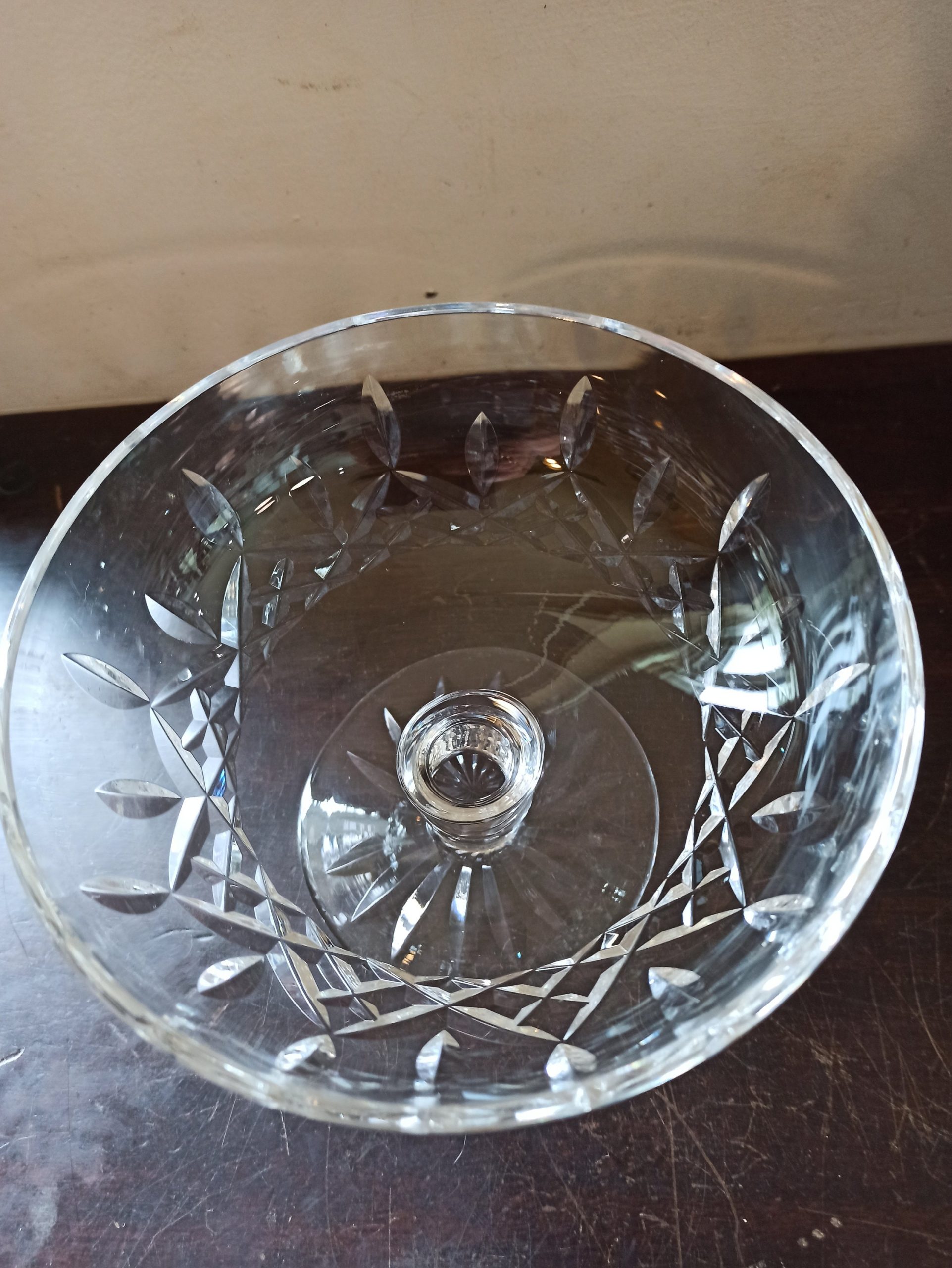Glass Fruit Bowl or Potpourri Vase. Vintage, Lead Crystal. Very Good Overall Condition. - Image 2