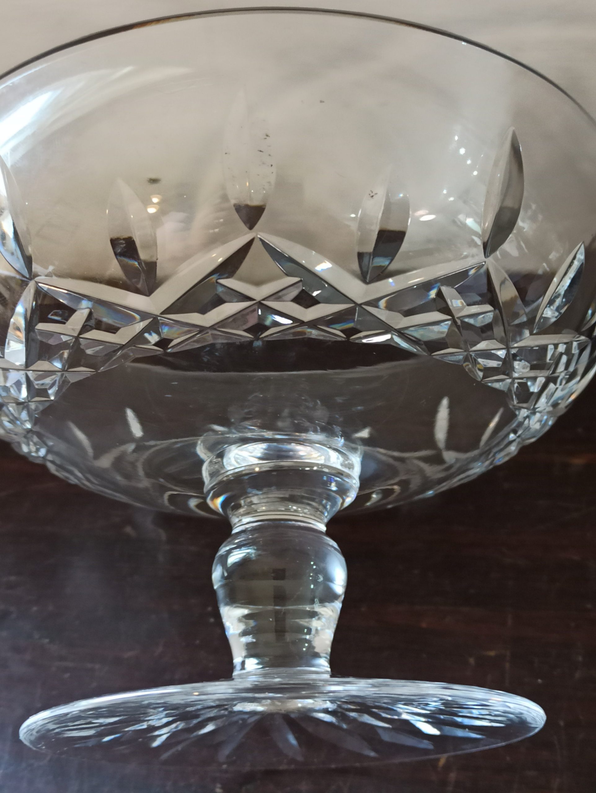 Glass Fruit Bowl or Potpourri Vase. Vintage, Lead Crystal. Very Good Overall Condition. - Image 4