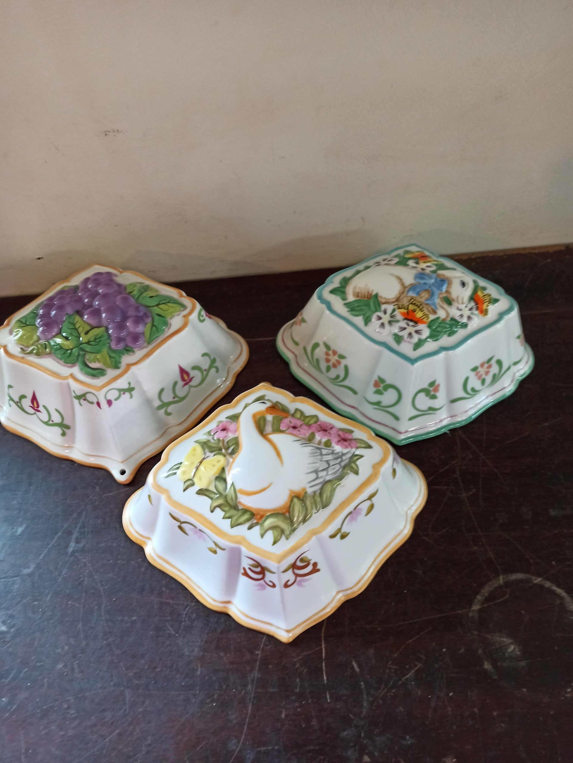 Set of 3 Vintage Jelly Moulds. The Franklin Mint. Le Cordon Bleu. Excellent Condition. - Image 2