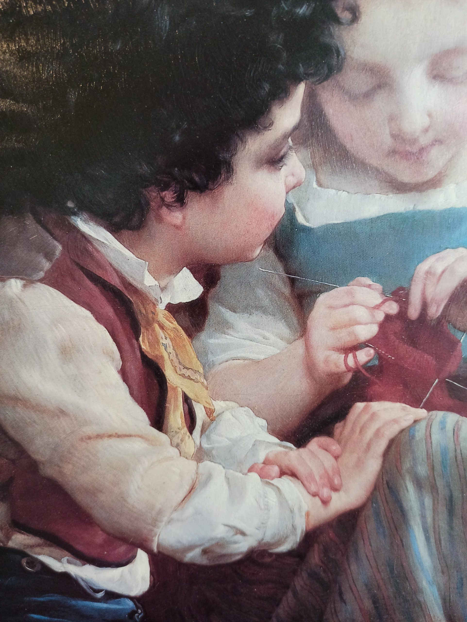 A Vintage Framed Print of the Artwork of Emile Munier in 1874. 'A Special Moment'. Very Large. Very Good To Excellent Condition. - Image 7