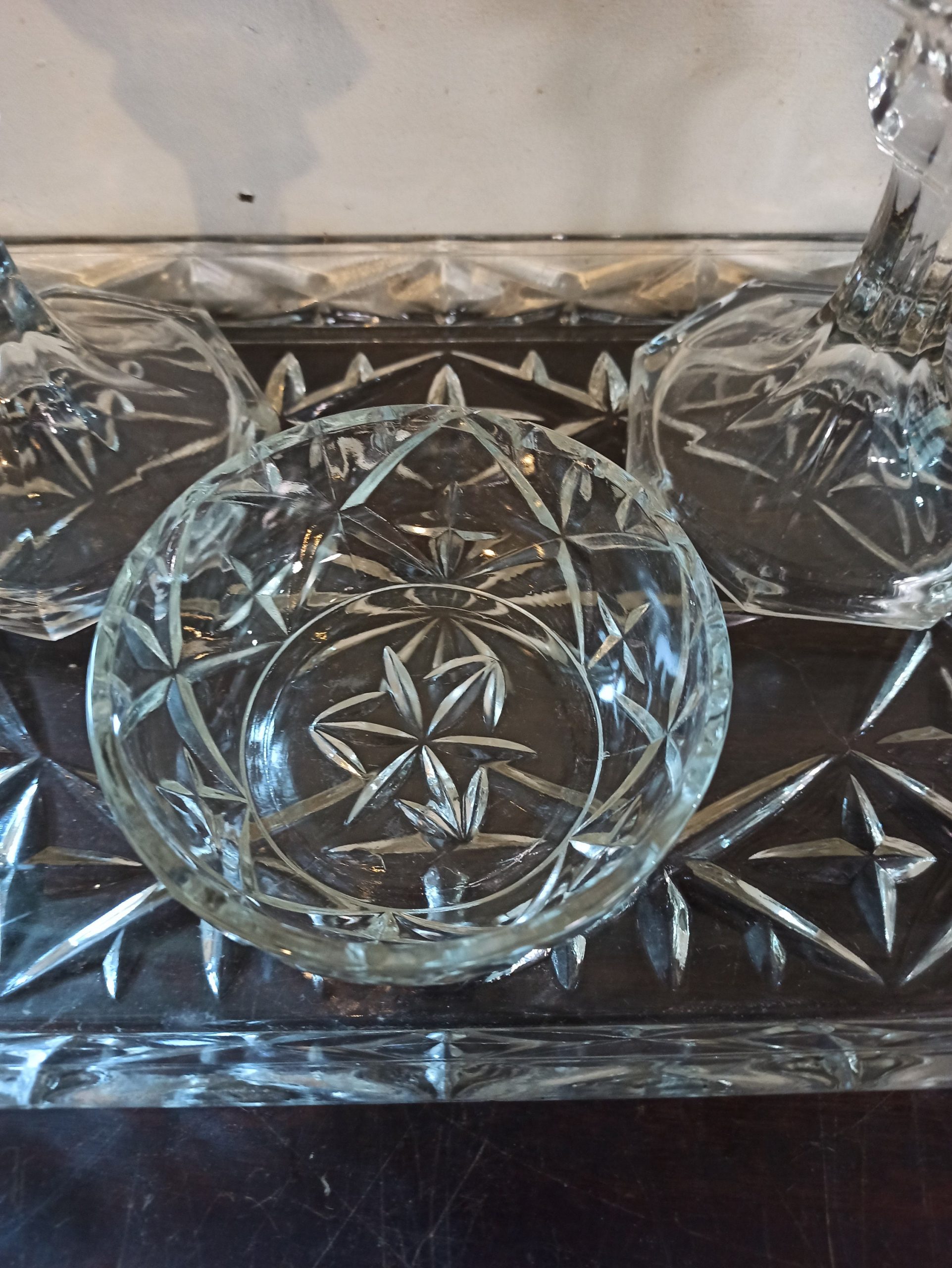 Vintage Glass Dressing Table Vanity Set. 4 Piece. Very Good condition. - Image 10