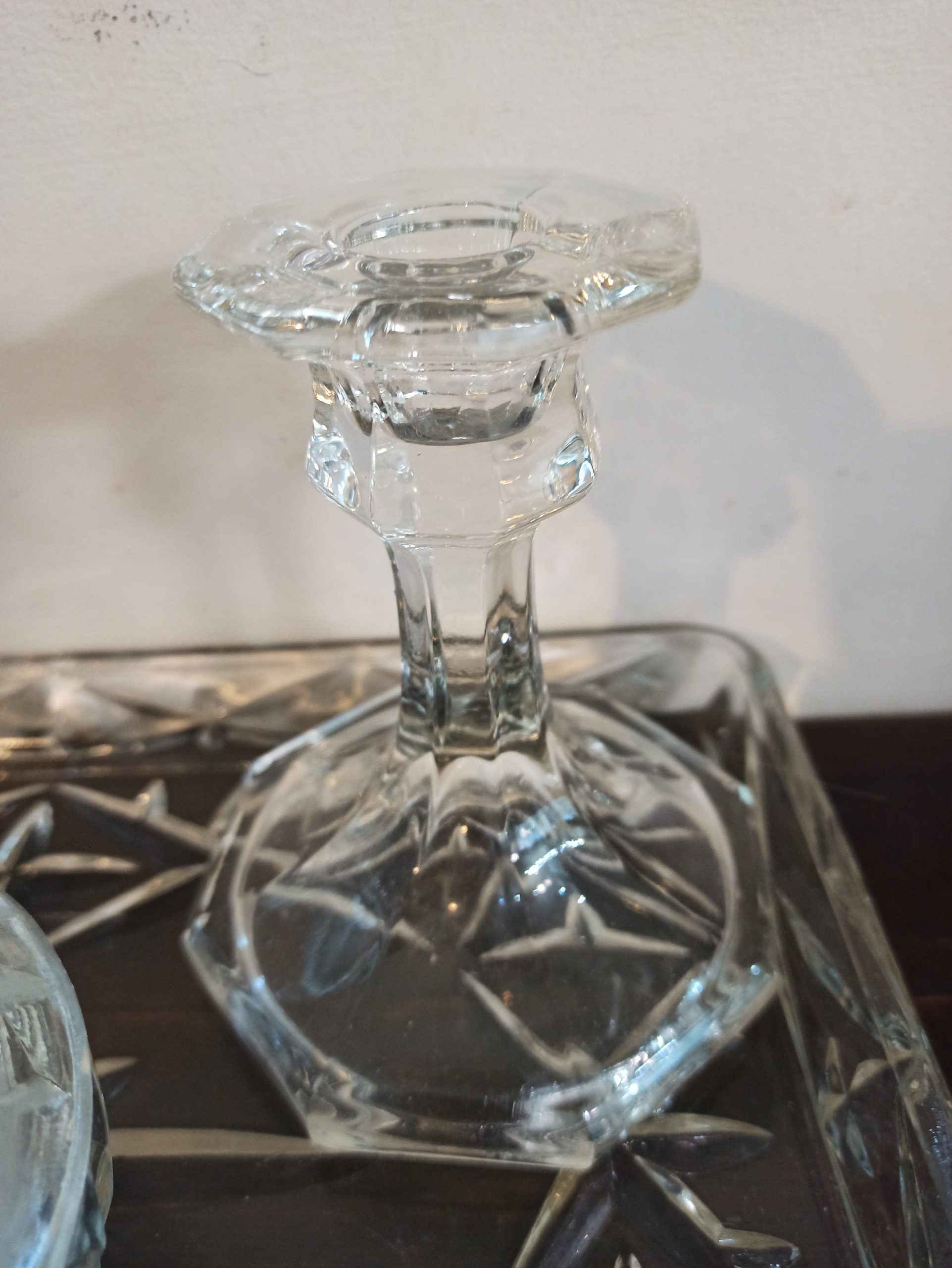 Vintage Glass Dressing Table Vanity Set. 4 Piece. Very Good condition. - Image 6