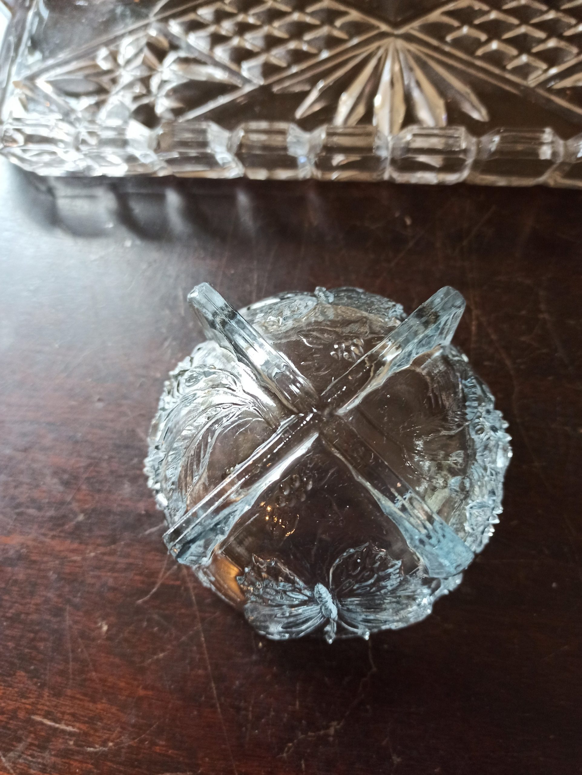 Vintage Glass 4 Piece Vanity Set. Art Nouveau Style. - Image 5