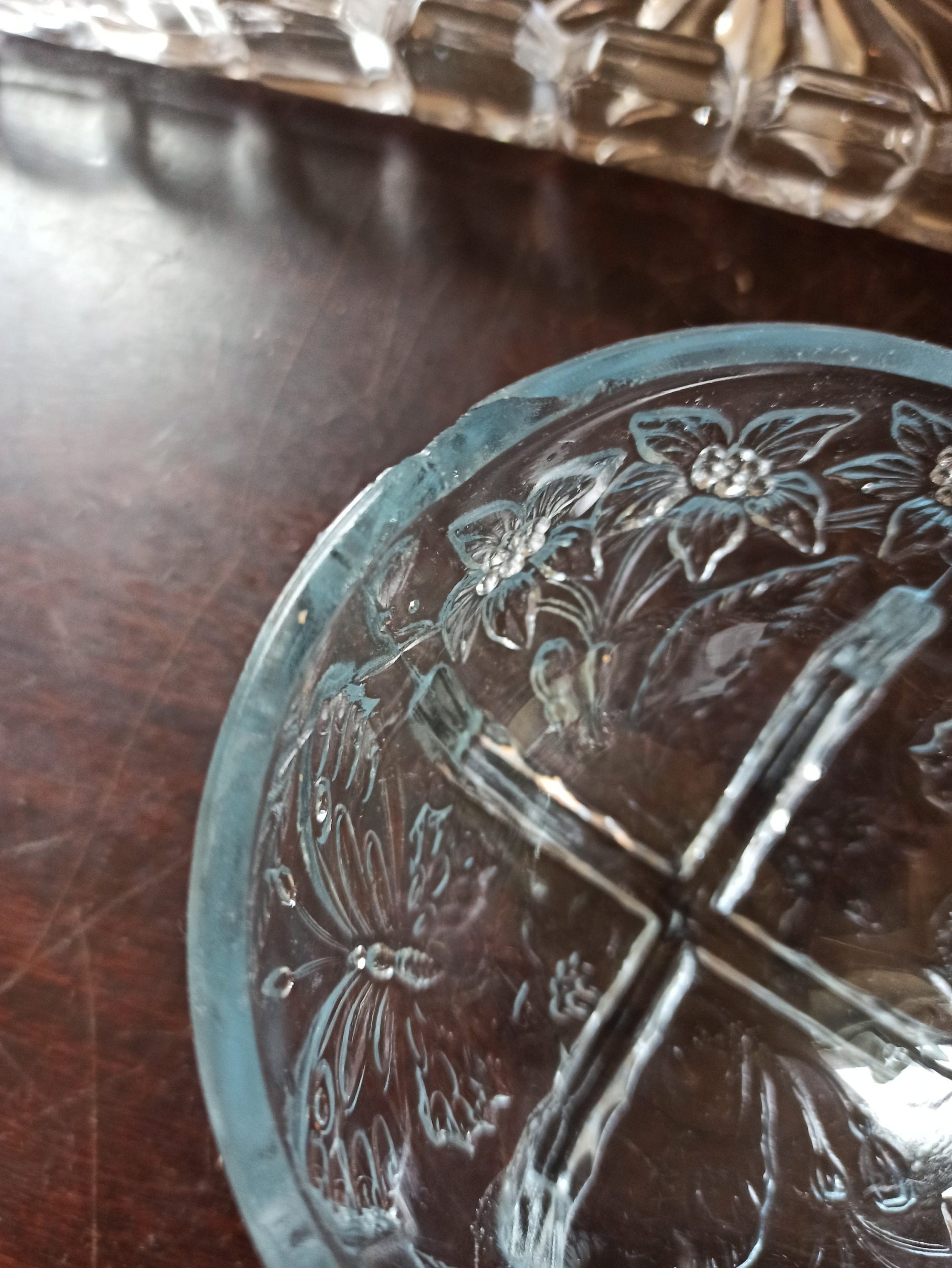 Vintage Glass 4 Piece Vanity Set. Art Nouveau Style. - Image 7