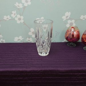 Lead Crystal Cut Glass Vase - Very Good to Excellent Condition - 20cm tall - 11.5cm diameter