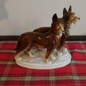Pair of Hounds Statue - Germay 1760 - French Ceramic