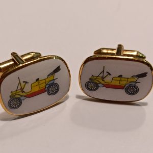Vintage Enamel Car Cufflinks. Very Good Condition.