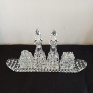 Vintage Lead Crystal Condiments Set. Very Good Condition.