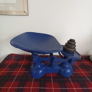 Blue Kitchen Scales. Comes With Weights.