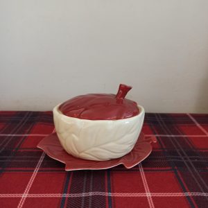 Carlton Ware Jam / Preserve Pot with Lid and Plate Stand.