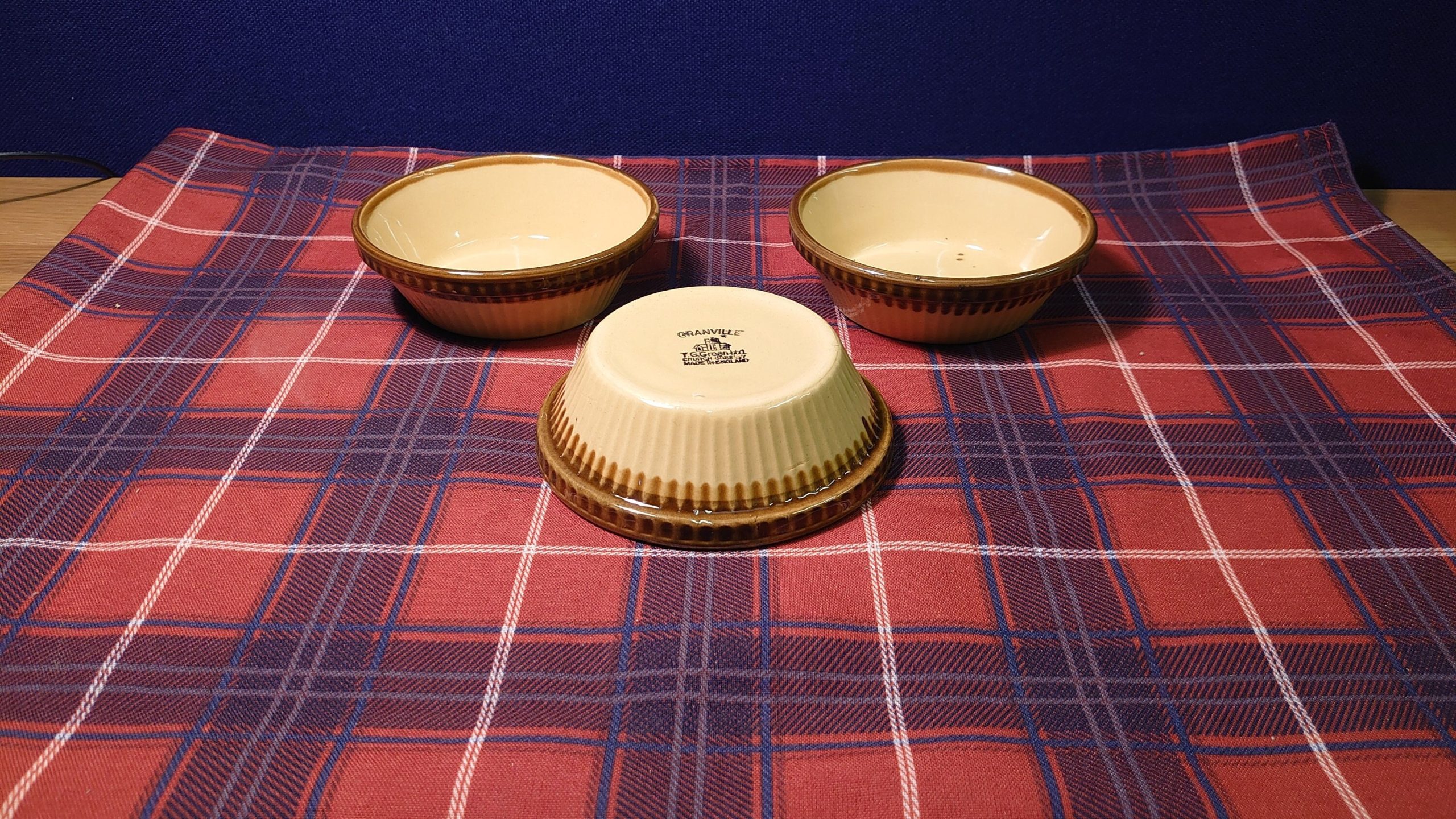 Trio of T G Green Ramekin or Panna Cotta Bowls - 13cm diameter - Very Good condition