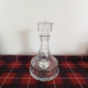 Wedgwood Sherry Lead Crystal Decanter With Crown Bone China Label.