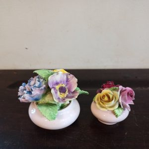 Two Small Pink Floral Bouquet Ornaments