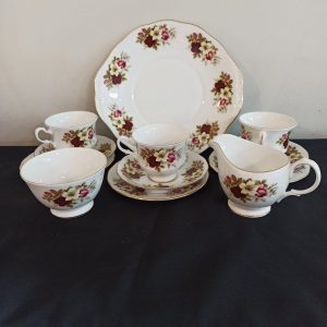 Vintage Floral Gainsborough 9 Piece Part Tea Set. Good Condtion.